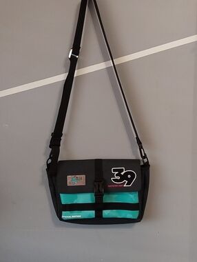 Hatsune Miku Vocaloid Special Black and Teal Messenger Bag with Adjustable Strap